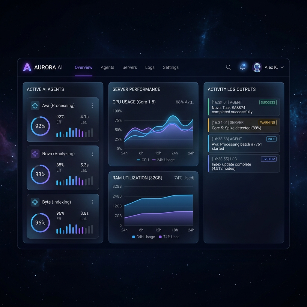 ZarriaSoft VPS Agent Monitor Dashboard